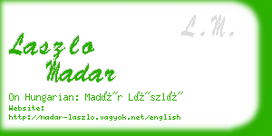 laszlo madar business card